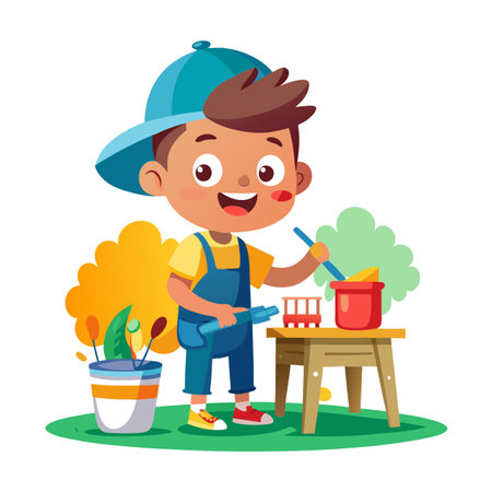 Illustration of painting activityのイラスト素材