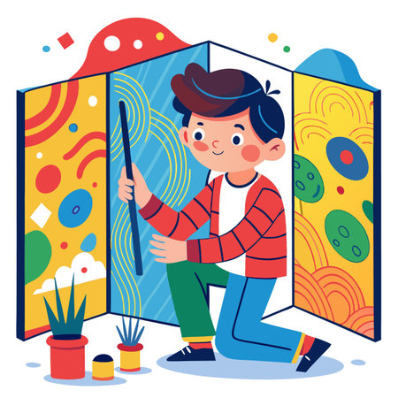 Illustration of painting activityのイラスト素材