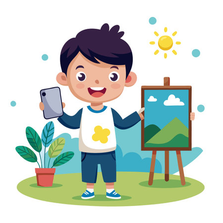 Illustration of painting activityのイラスト素材