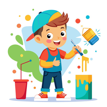 Illustration of painting activityのイラスト素材