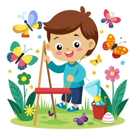 Illustration of painting activityのイラスト素材