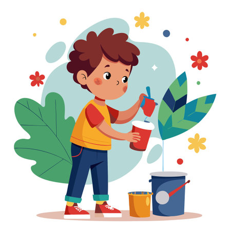 Illustration of painting activityのイラスト素材