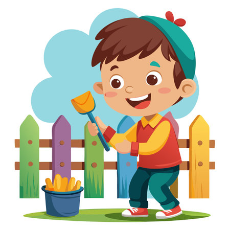 Illustration of painting activityのイラスト素材