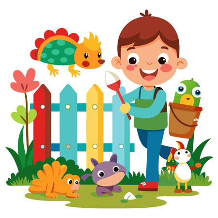 Illustration of painting activityのイラスト素材