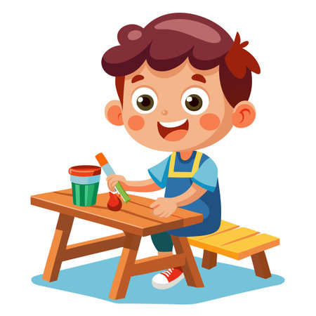 Illustration of painting activityのイラスト素材