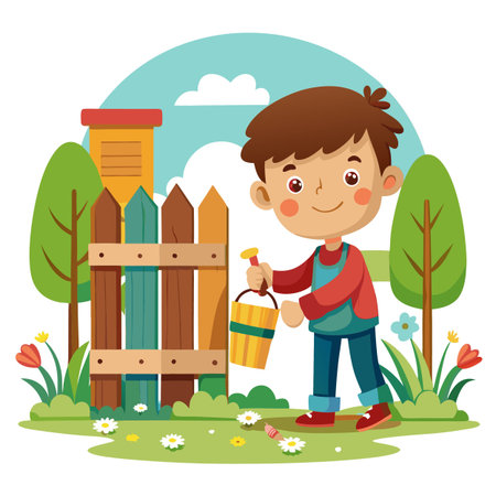 Illustration of painting activityのイラスト素材