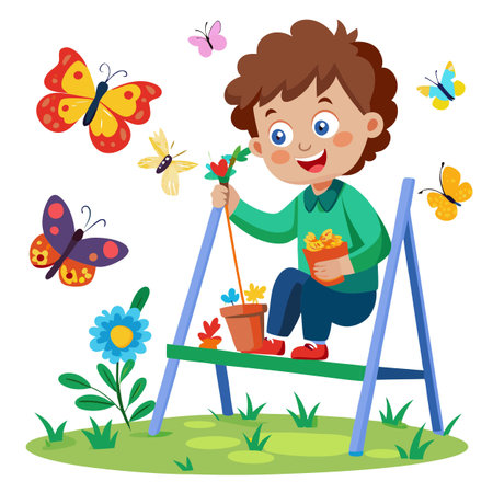 Illustration of painting activityのイラスト素材