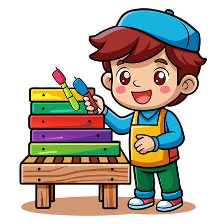 Illustration of painting activityのイラスト素材