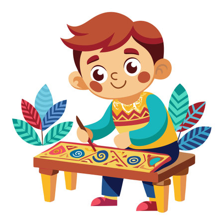 Illustration of painting activityのイラスト素材