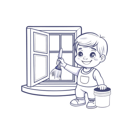 Illustration of painting activityのイラスト素材