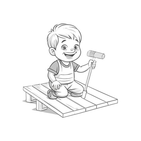 Illustration of painting activityのイラスト素材