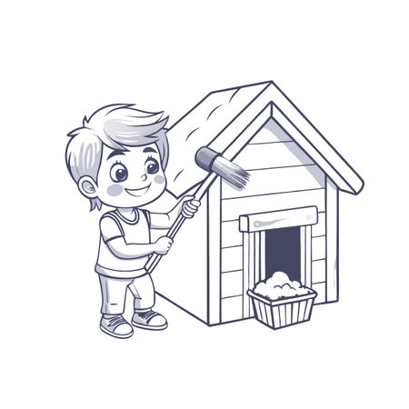 Illustration of painting activityのイラスト素材