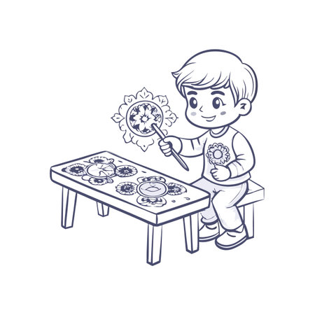 Illustration of painting activityのイラスト素材