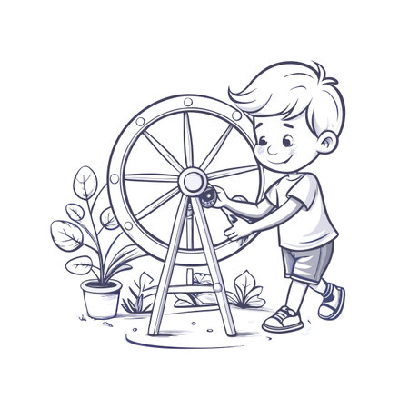 Illustration of painting activityのイラスト素材