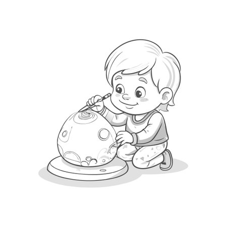 Illustration of painting activityのイラスト素材