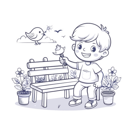 Illustration of painting activityのイラスト素材