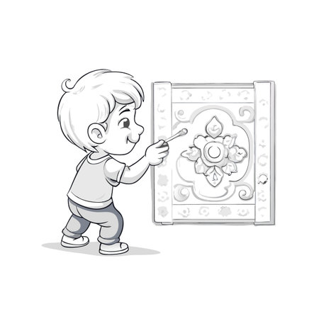 Illustration of painting activityのイラスト素材