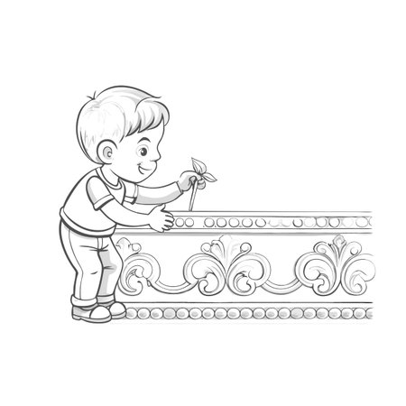 Illustration of painting activityのイラスト素材