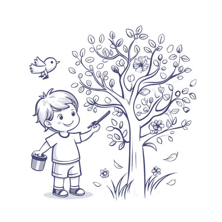 Illustration of painting activityのイラスト素材