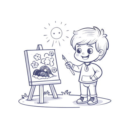Illustration of painting activityのイラスト素材