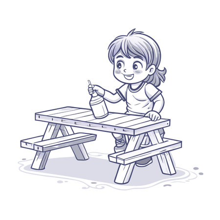 Illustration of painting activityのイラスト素材