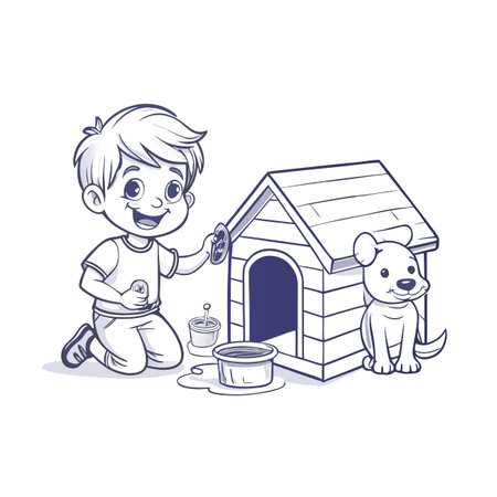 Illustration of painting activityのイラスト素材