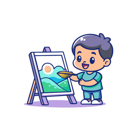 Illustration of painting activityのイラスト素材