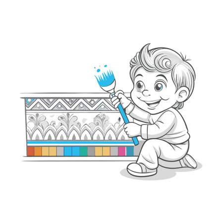 Illustration of painting activityのイラスト素材