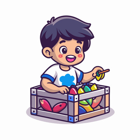 Illustration of painting activityのイラスト素材