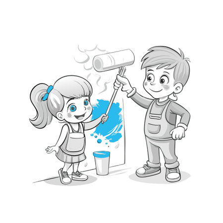 Illustration of painting activityのイラスト素材