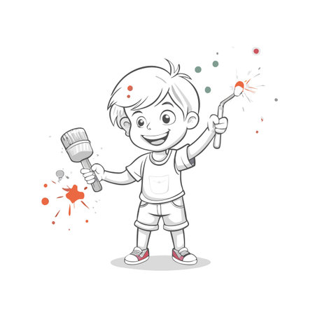 Illustration of painting activityのイラスト素材