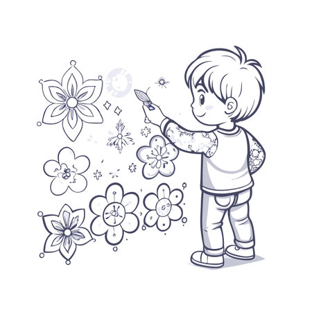 Illustration of painting activityのイラスト素材