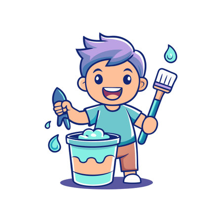 Illustration of painting activityのイラスト素材