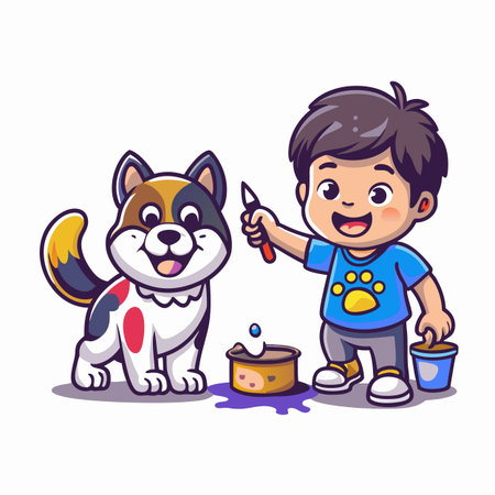 Illustration of painting activityのイラスト素材