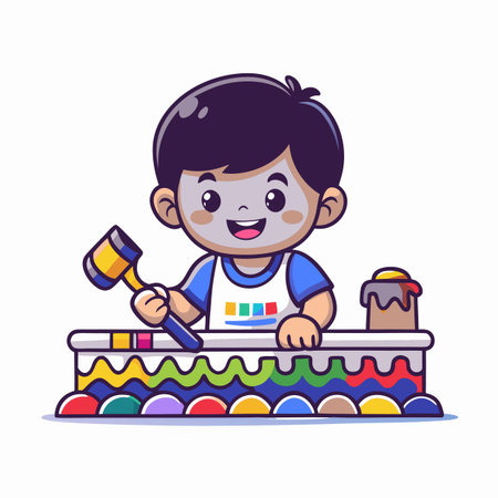 Illustration of painting activityのイラスト素材