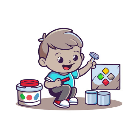 Illustration of painting activityのイラスト素材