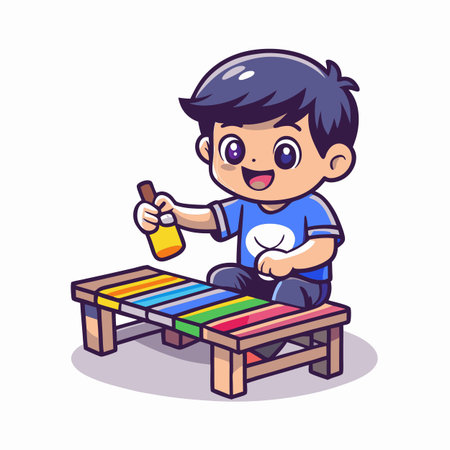 Illustration of painting activityのイラスト素材