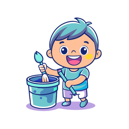 Illustration of painting activityのイラスト素材