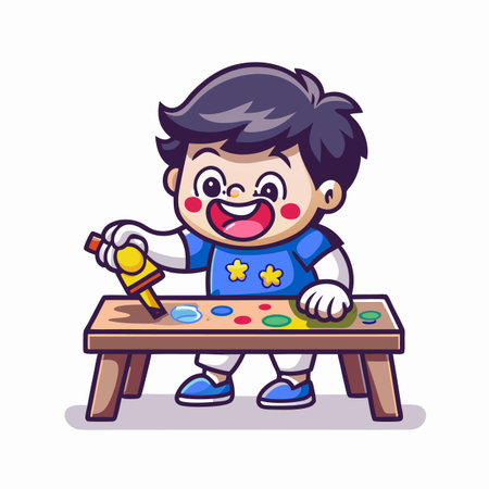 Illustration of painting activityのイラスト素材