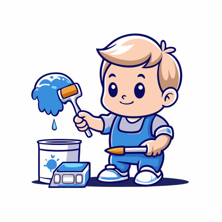 Illustration of painting activityのイラスト素材