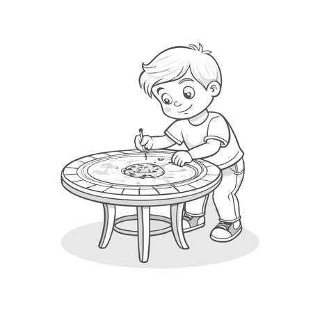 Illustration of painting activityのイラスト素材