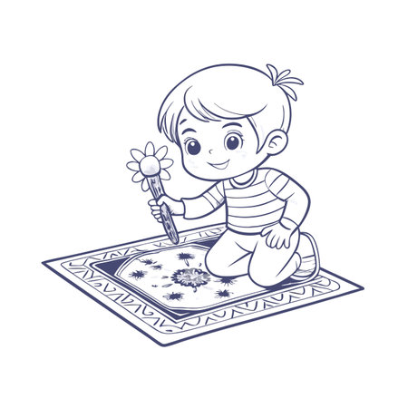 Illustration of painting activityのイラスト素材