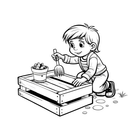 Illustration of painting activityのイラスト素材