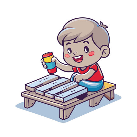 Illustration of painting activityのイラスト素材