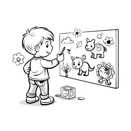 Illustration of painting activityのイラスト素材