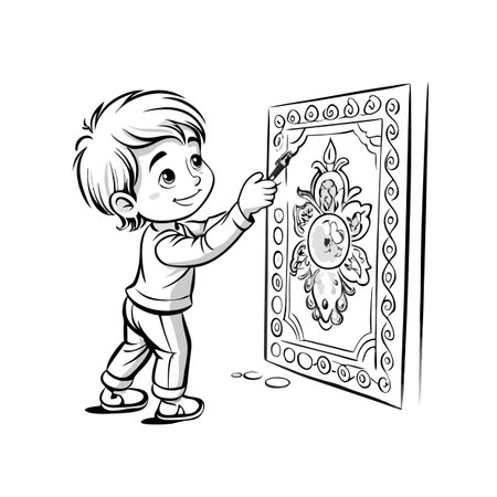 Illustration of painting activityのイラスト素材