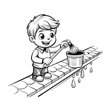 Illustration of painting activityのイラスト素材