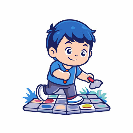 Illustration of painting activityのイラスト素材