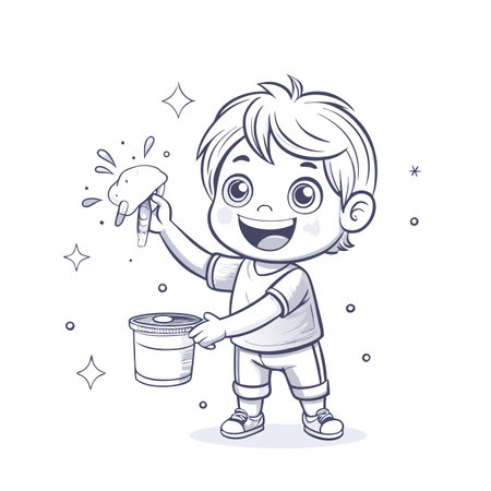 Illustration of painting activityのイラスト素材