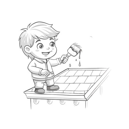 Illustration of painting activityのイラスト素材